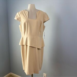 NWT ANTONIO MELANI Tan Peplum Dress